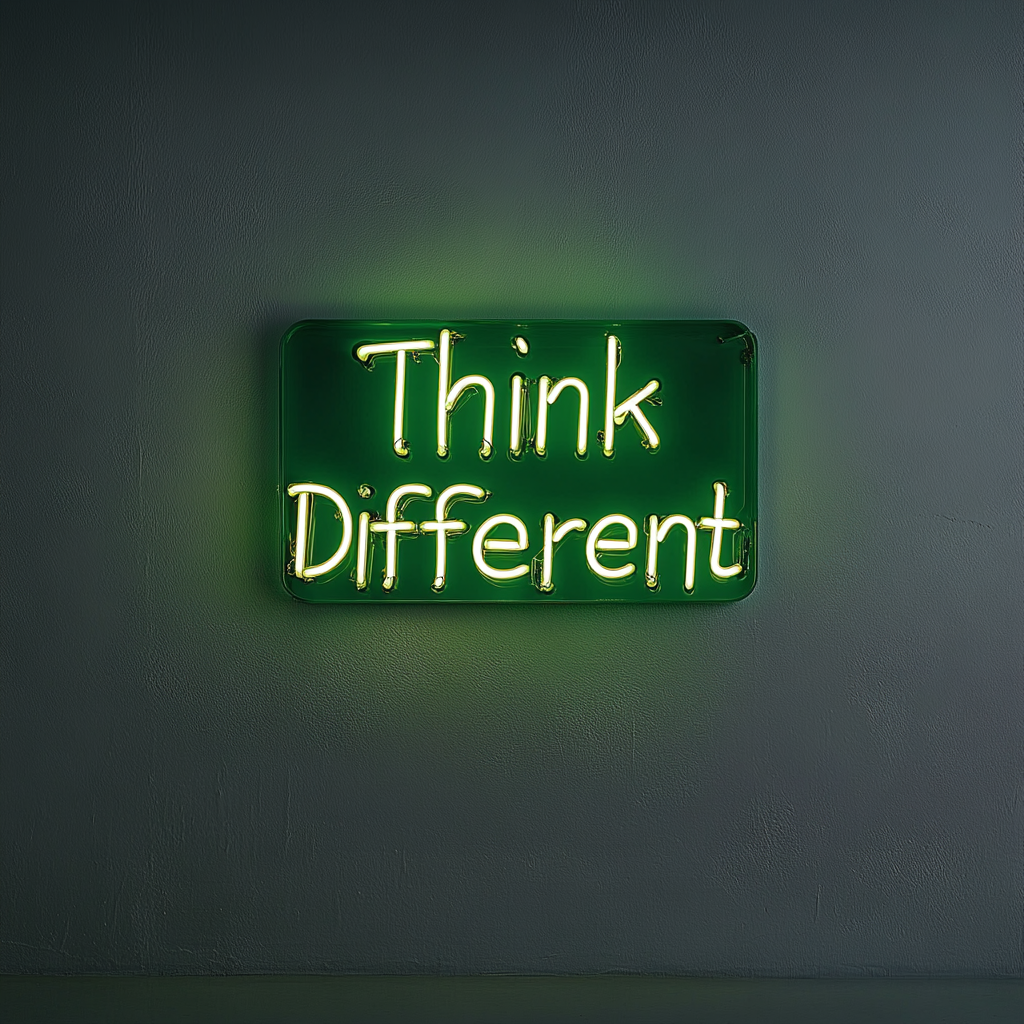 "Think Different" - Green Neon Sign, 18 Inches