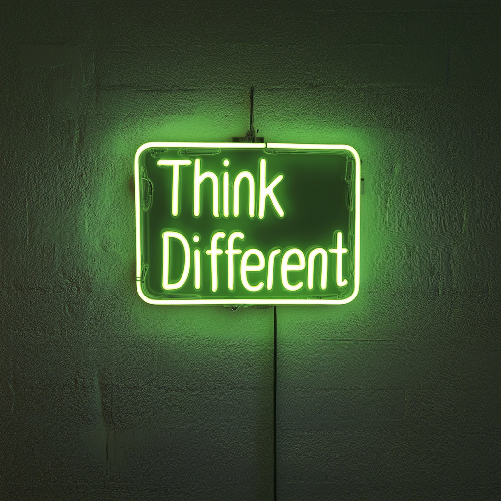 "Think Different" - Green Neon Sign, 18 Inches