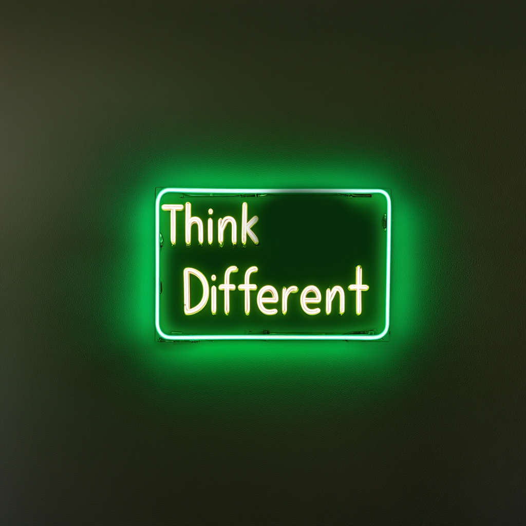 "Think Different" - Green Neon Sign, 18 Inches