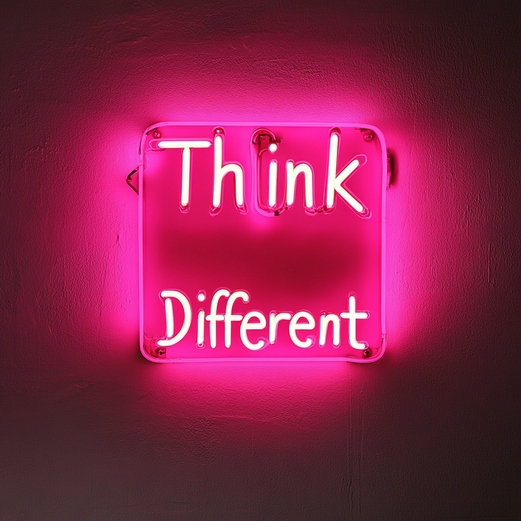 "Think Different" - Pink Neon Sign, 18 Inches