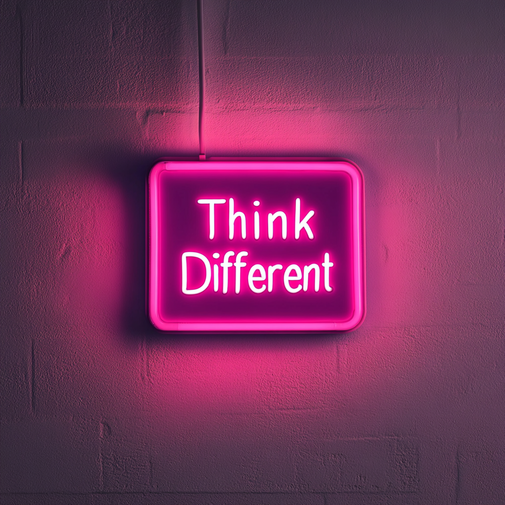 "Think Different" - Pink Neon Sign, 18 Inches