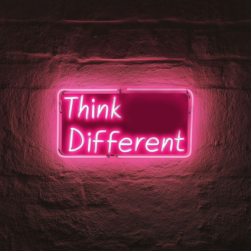 "Think Different" - Pink Neon Sign, 18 Inches