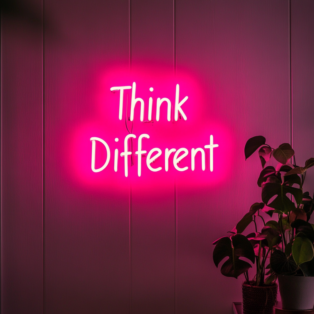 "Think Different" - Pink Neon Sign, 24 Inches