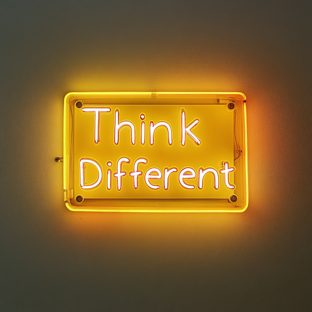 "Think Different" - Yellow Neon Sign, 24 Inches
