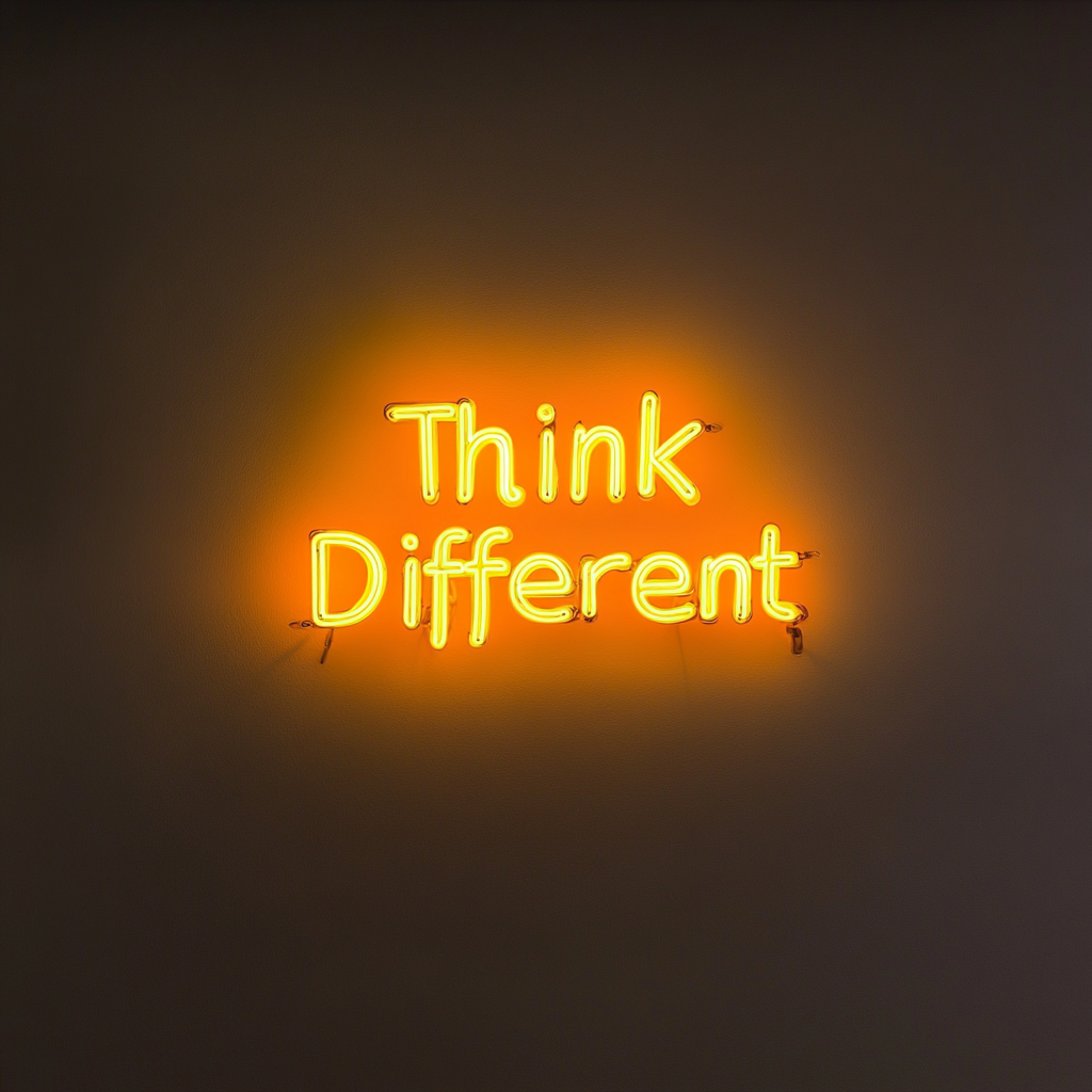 "Think Different" - Yellow Neon Sign, 24 Inches