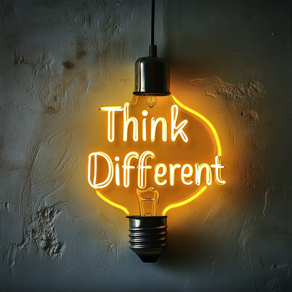 "Think Different" - Yellow Neon Sign, 24 Inches