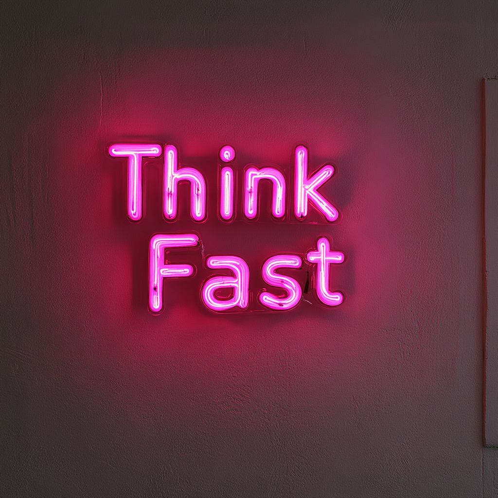 "Think Fast" - Pink Neon Sign, 18 Inches