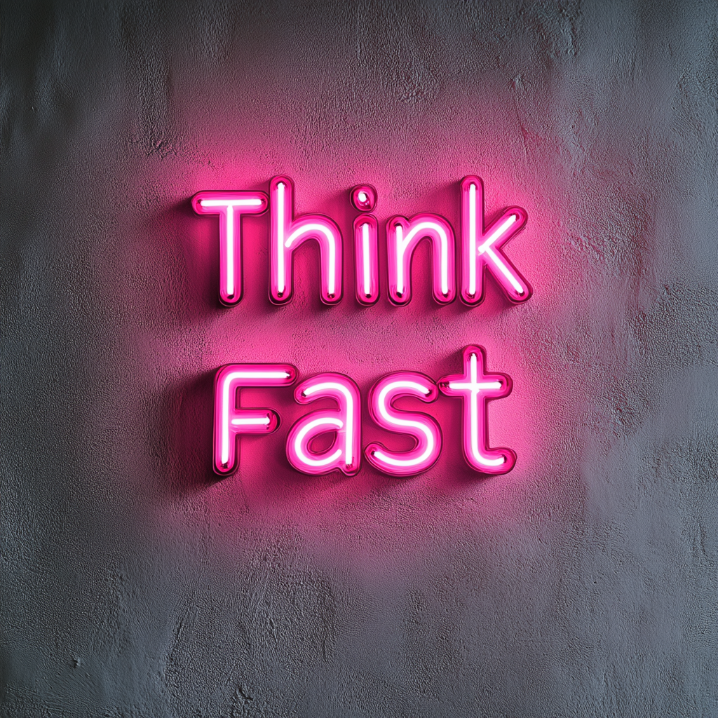 "Think Fast" - Pink Neon Sign, 18 Inches