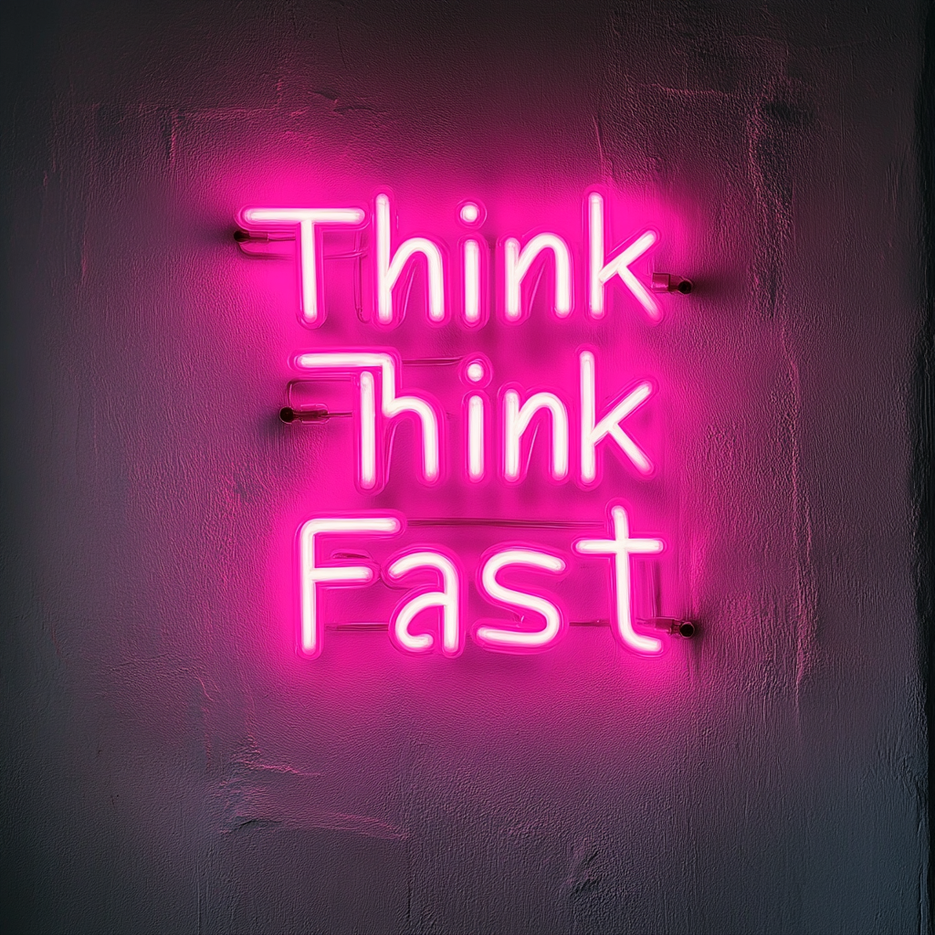 "Think Fast" - Pink Neon Sign, 18 Inches