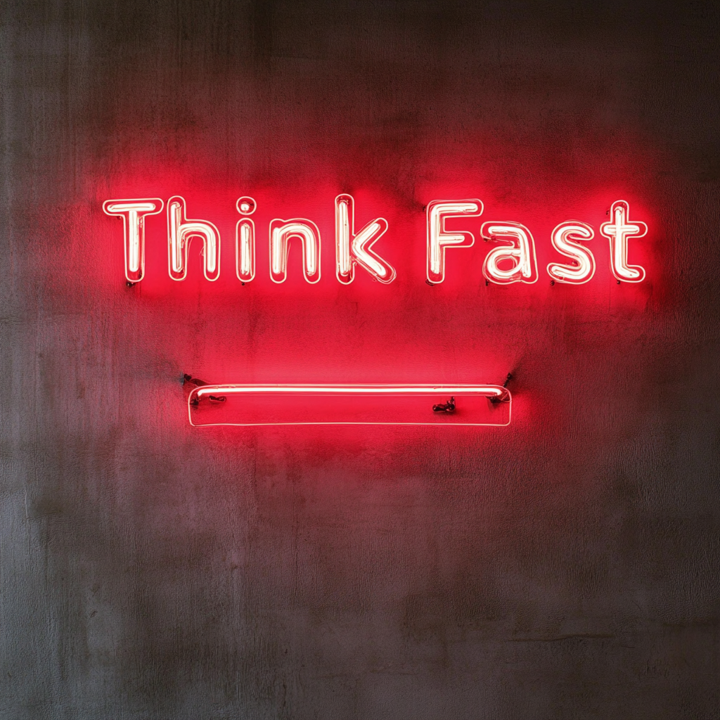 "Think Fast" - Red Neon Sign, 18 Inches