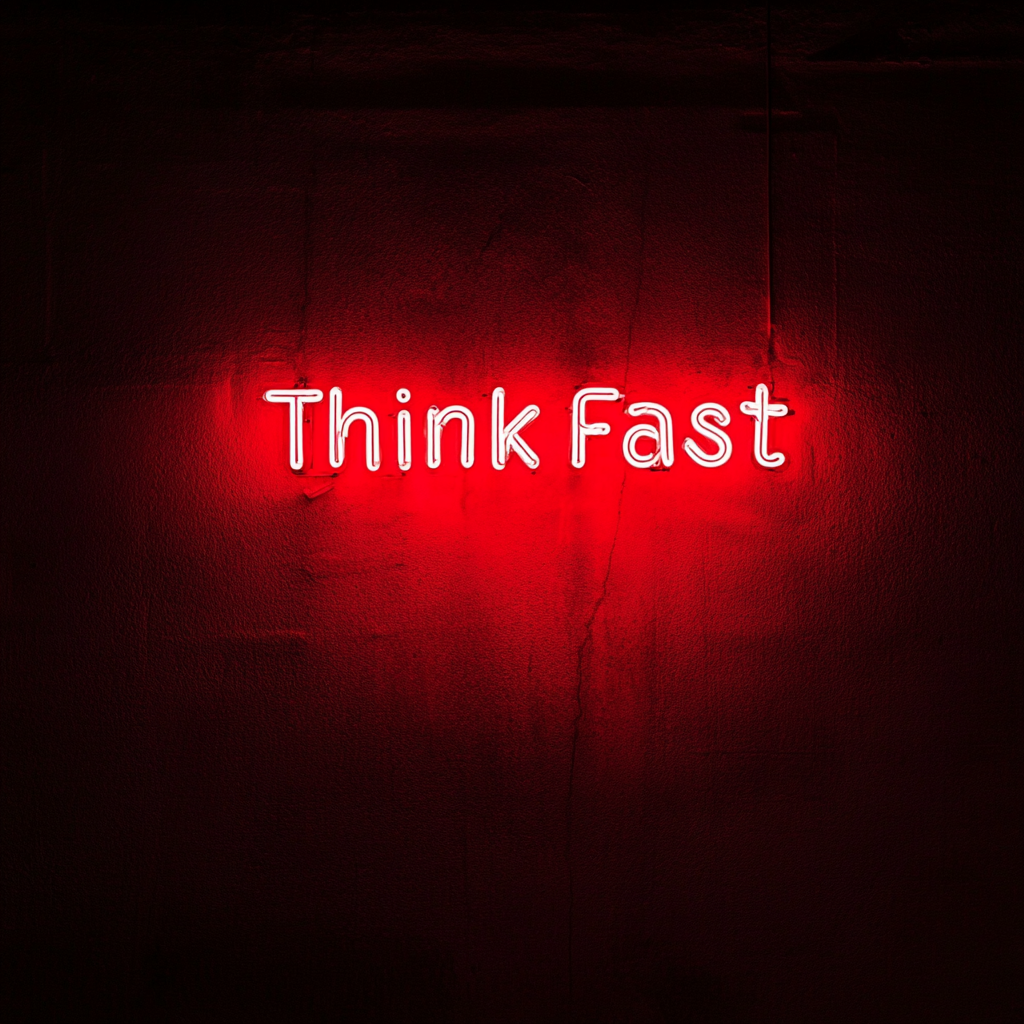 "Think Fast" - Red Neon Sign, 24 Inches