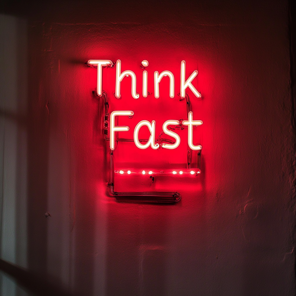 "Think Fast" - Red Neon Sign, 18 Inches