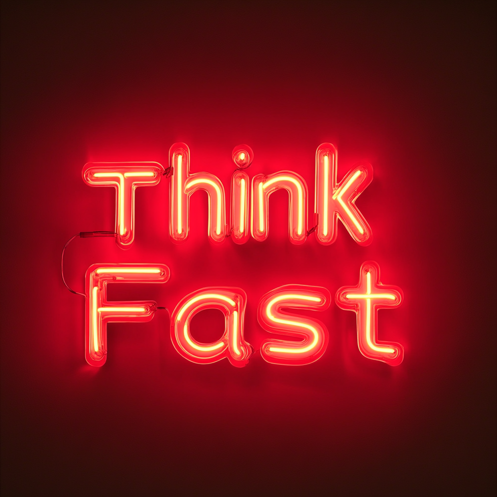 "Think Fast" - Red Neon Sign, 18 Inches