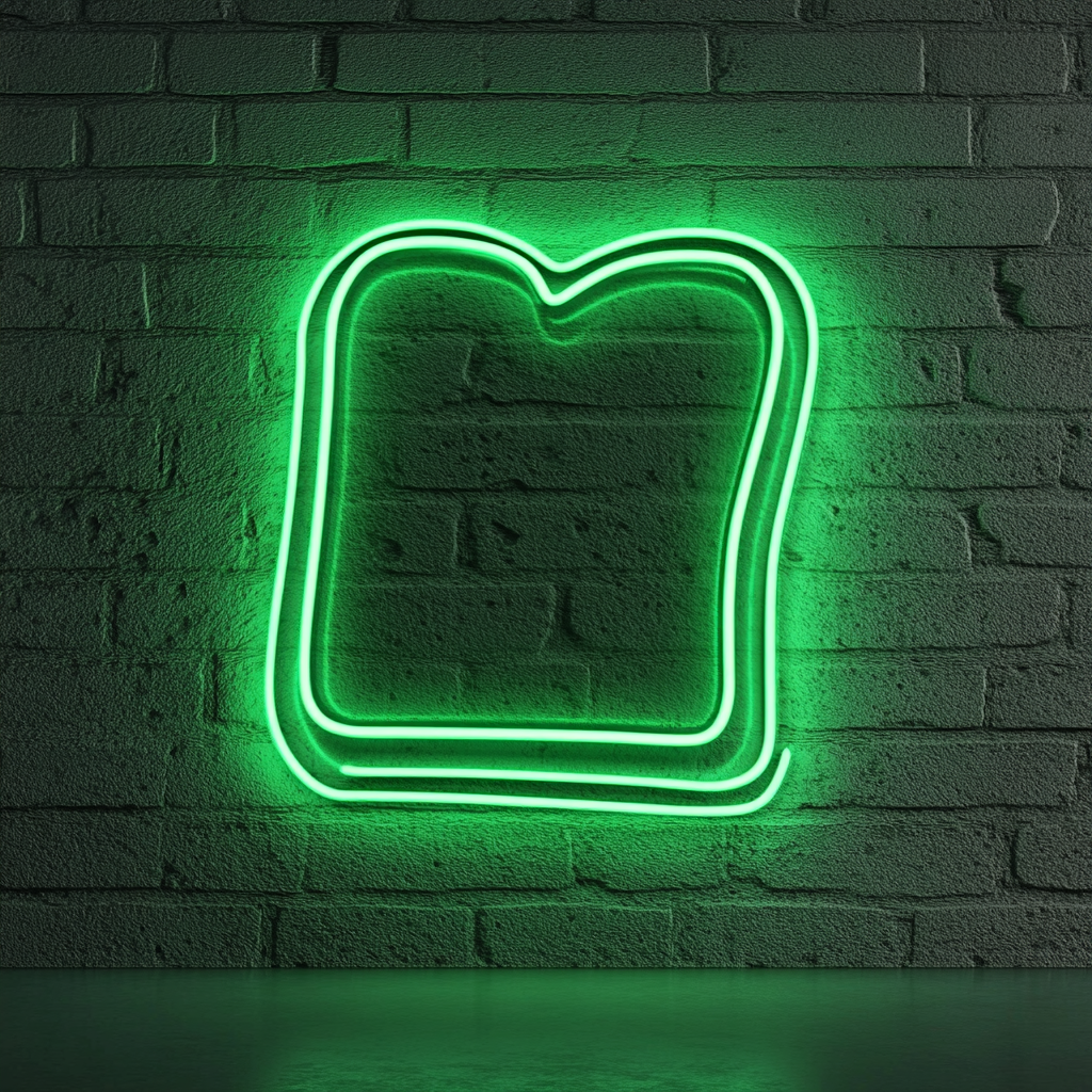 Toasted Sandwich - Green Neon Sign, 18 Inches