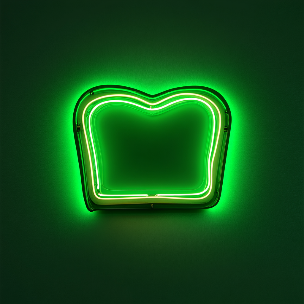 Toasted Sandwich - Green Neon Sign, 24 Inches