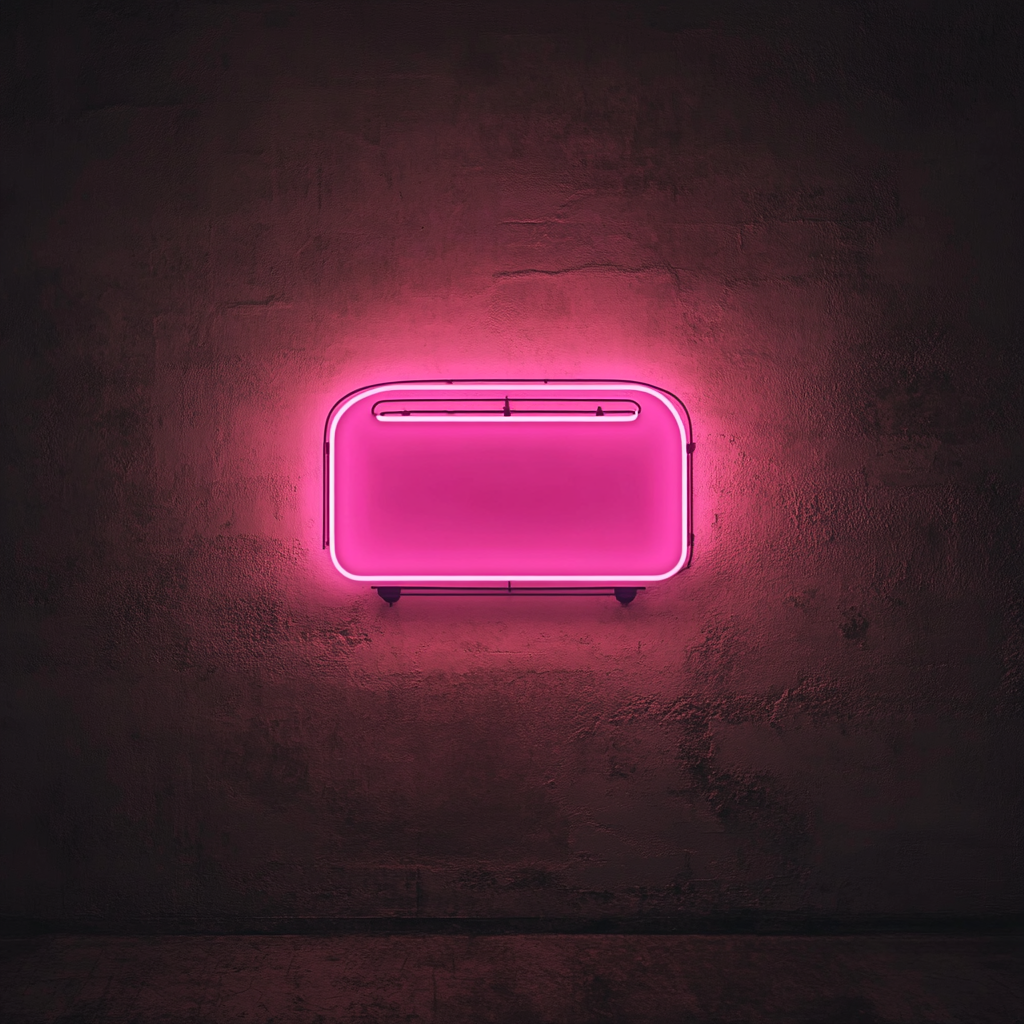 Toaster - Pink Neon Sign, 24 Inches