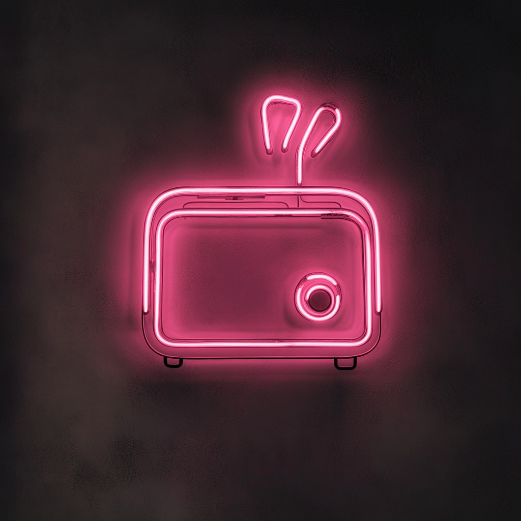 Toaster with Toast Popping - Pink Neon Sign, 24 Inches