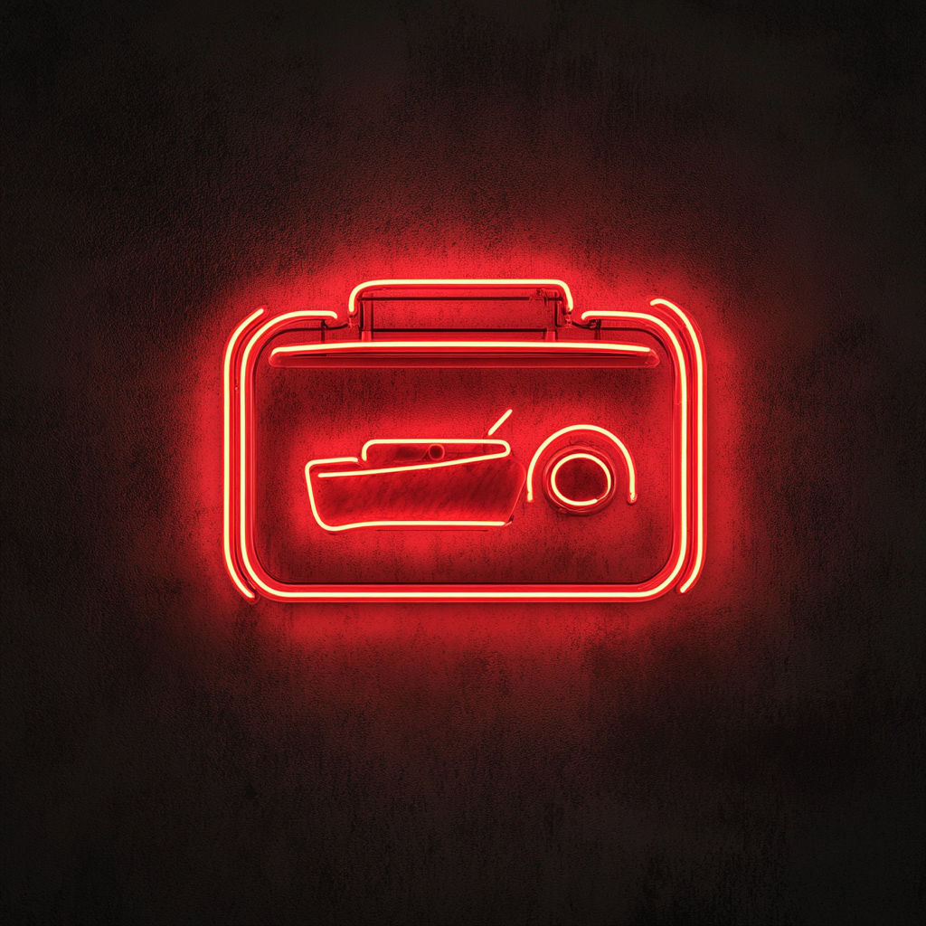 Toaster with Toast Popping - Red Neon Sign, 24 Inches