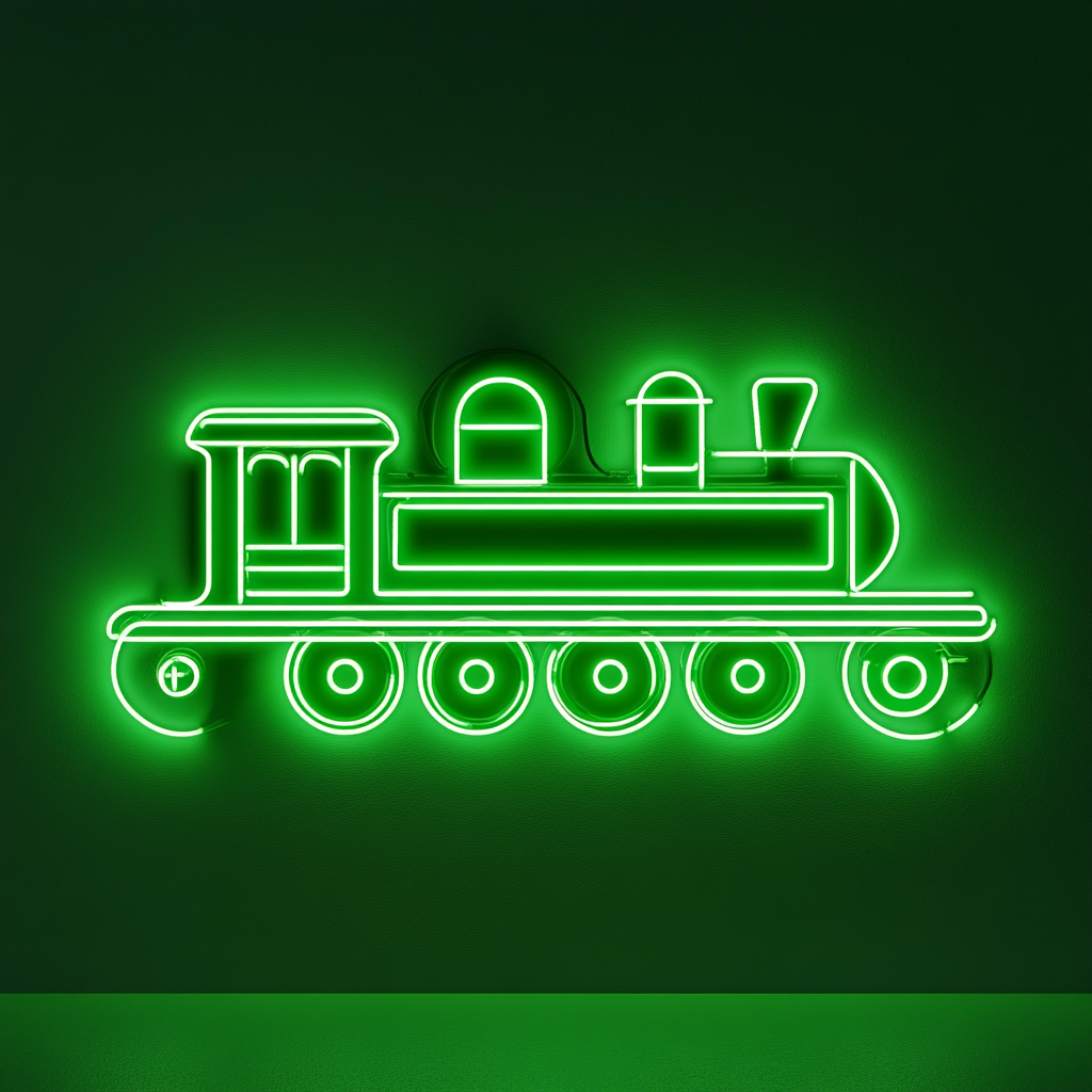 Train - Green Neon Sign, 18 Inches