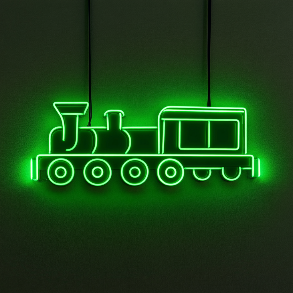 Train - Green Neon Sign, 24 Inches