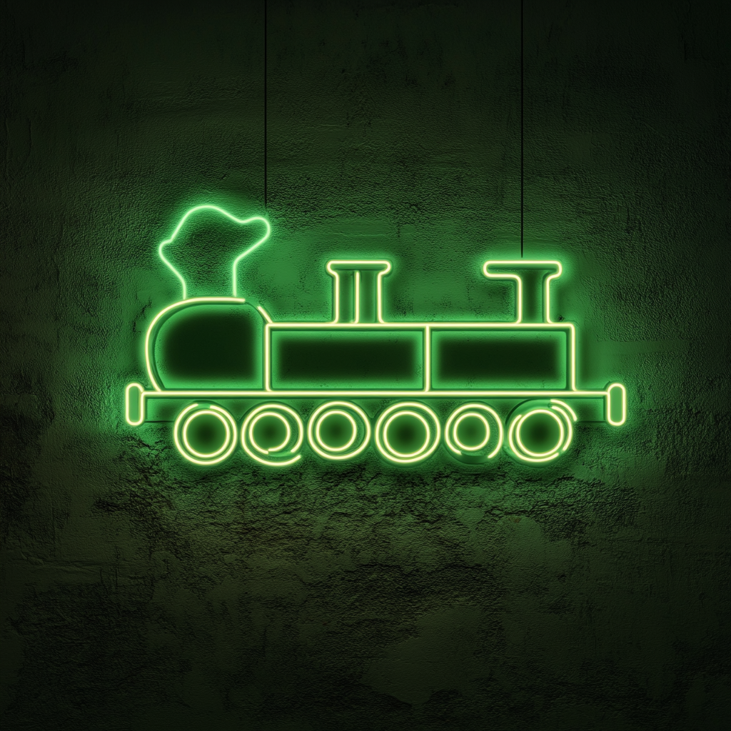 Train - Green Neon Sign, 24 Inches
