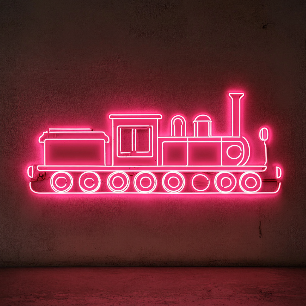 Train - Pink Neon Sign, 24 Inches