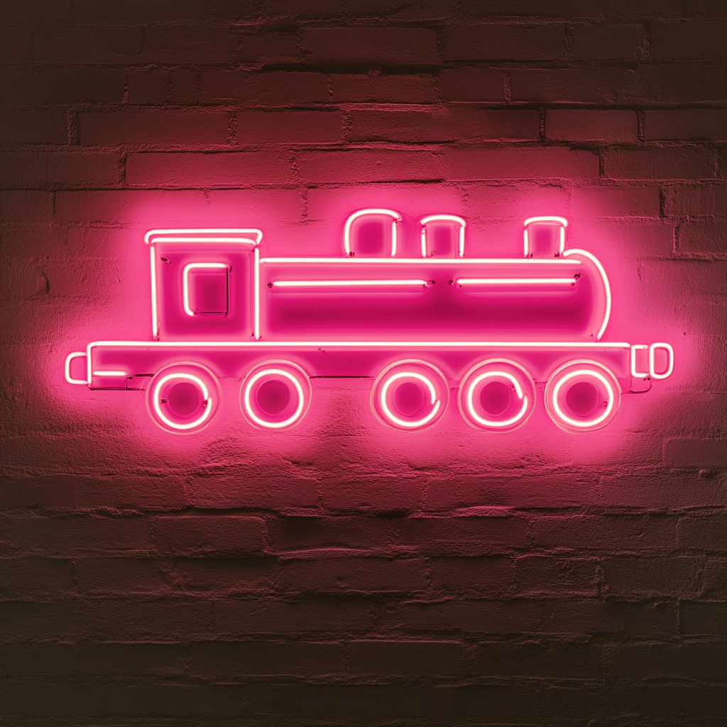 Train - Pink Neon Sign, 18 Inches