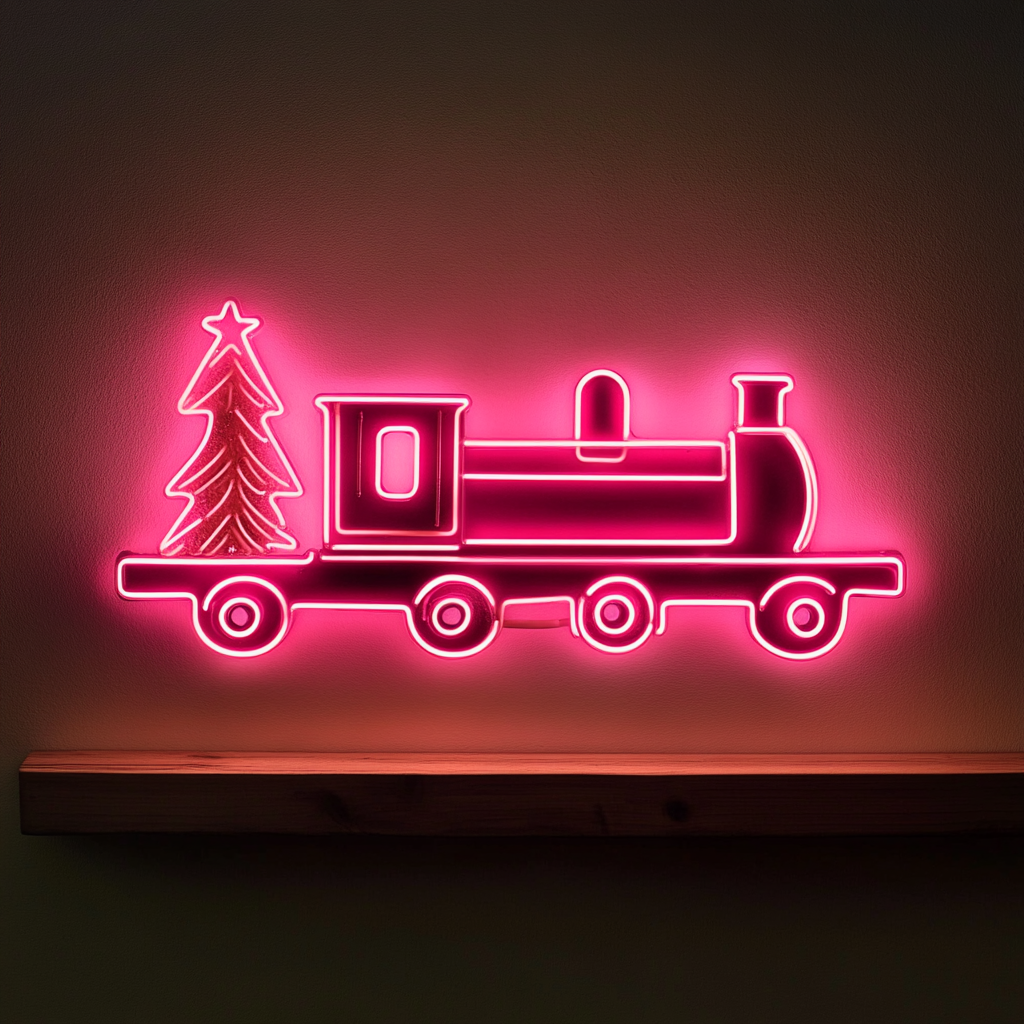 Train - Pink Neon Sign, 24 Inches