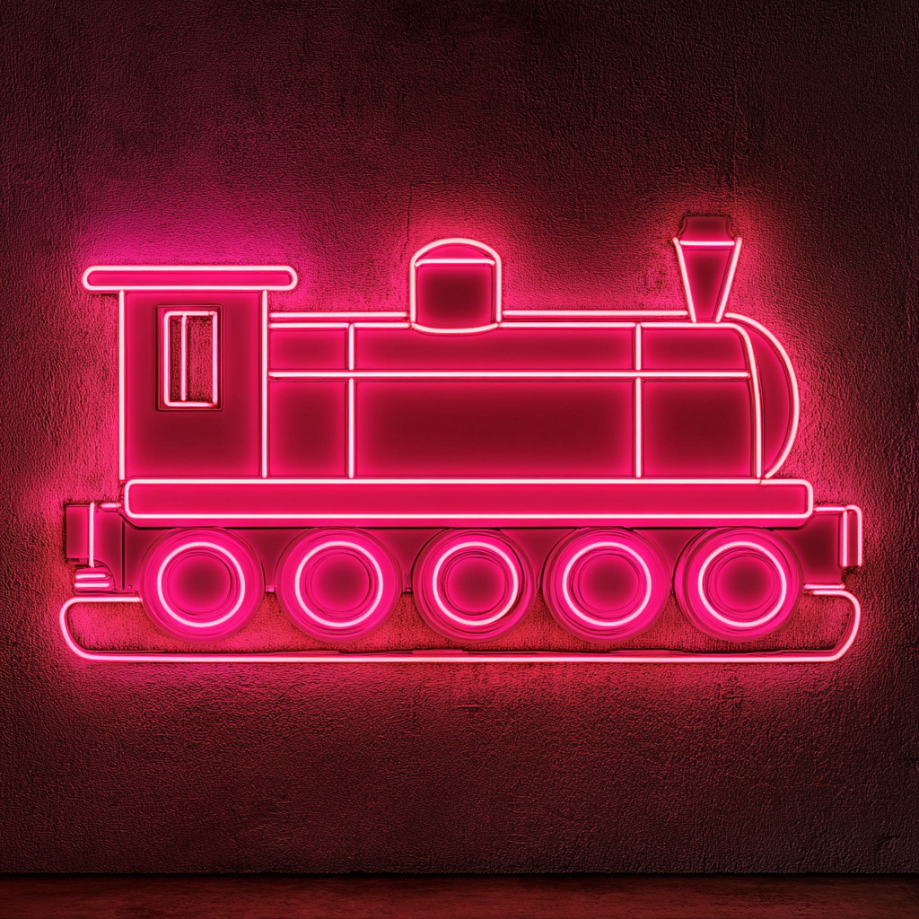 Train - Pink Neon Sign, 24 Inches