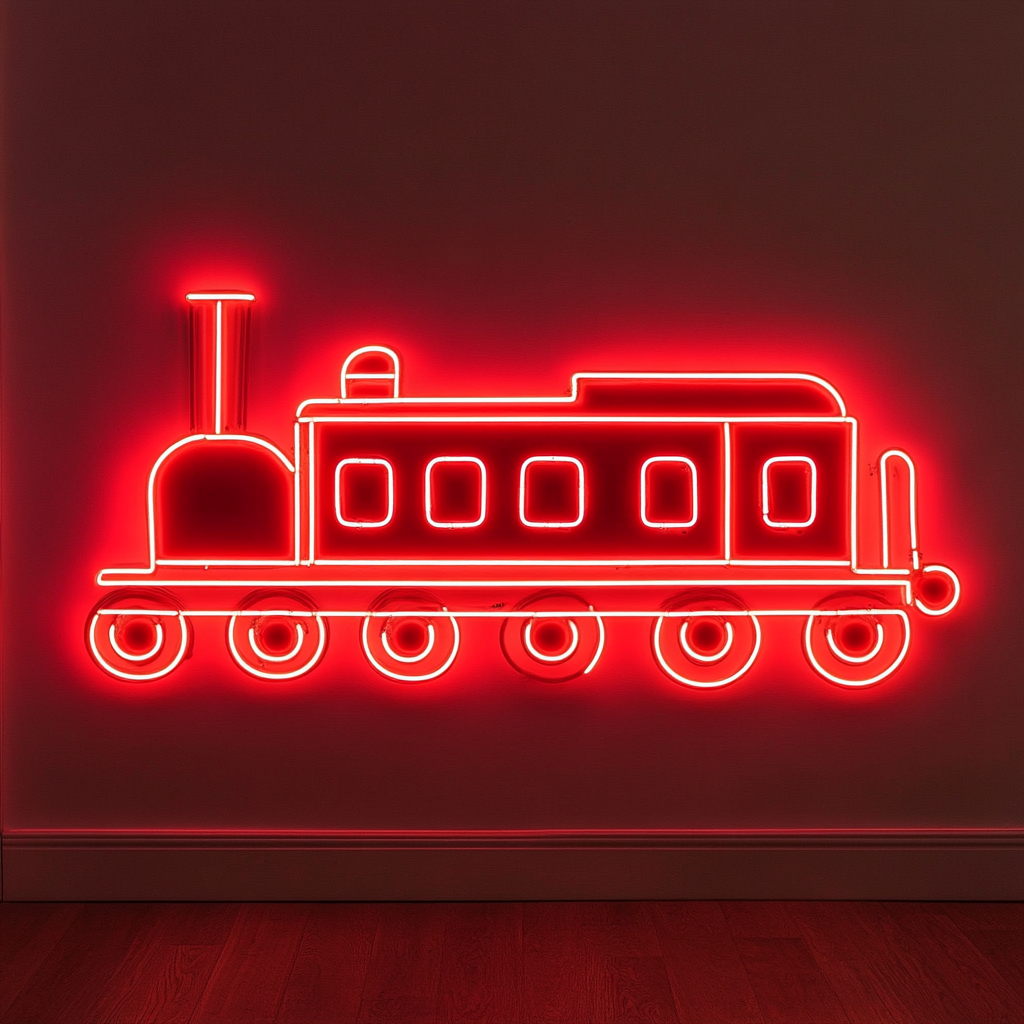 Train - Red Neon Sign, 18 Inches