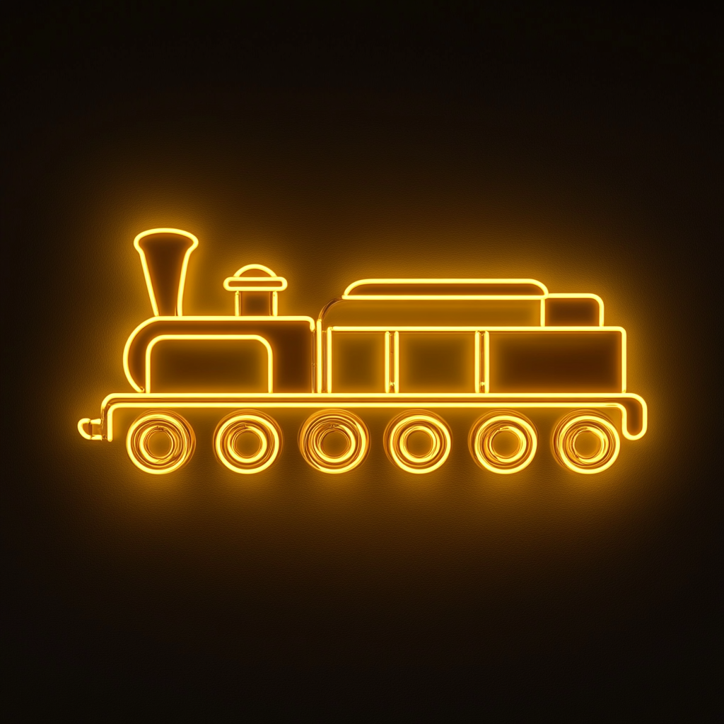 Train - Yellow Neon Sign, 24 Inches
