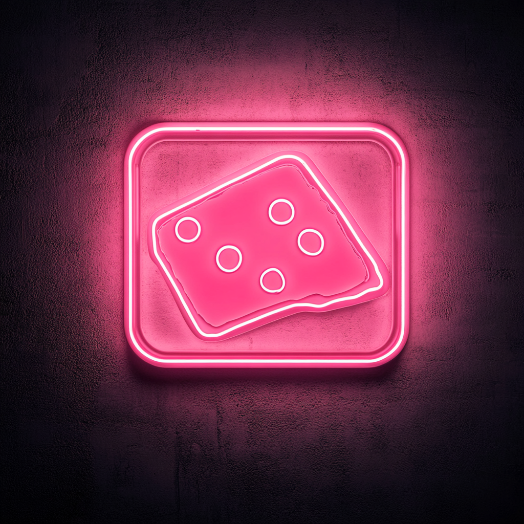 Tray of Cheese and Crackers - Pink Neon Sign, 24 Inches