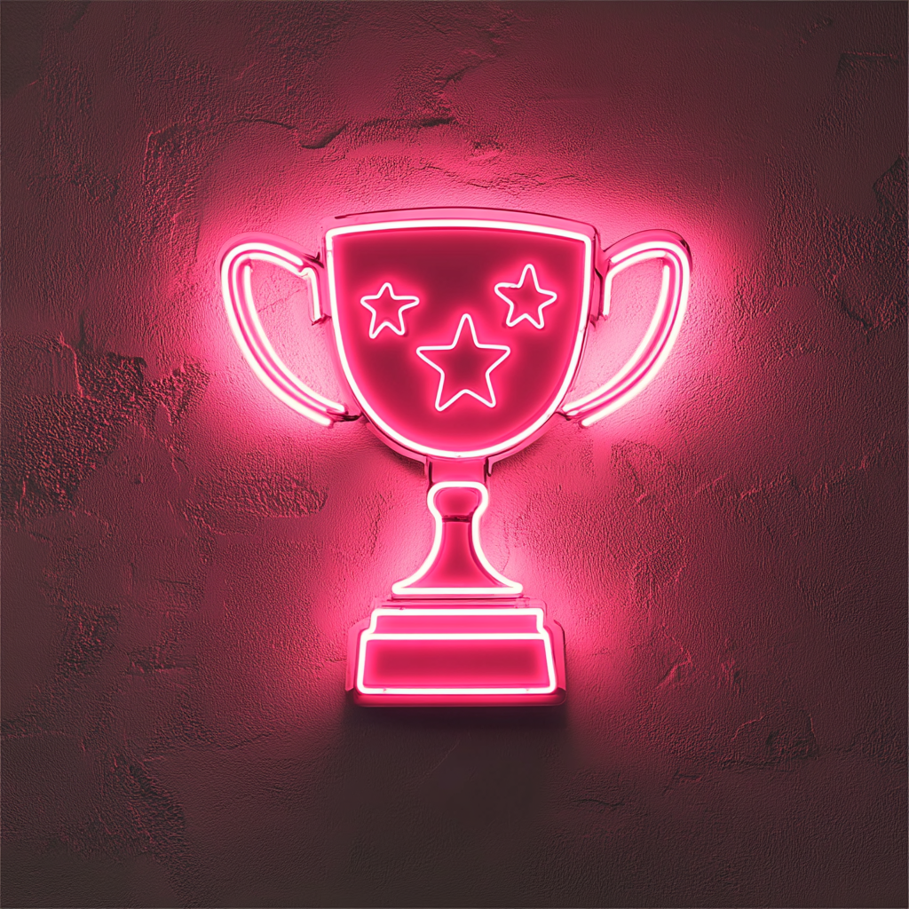 Trophy - Pink Neon Sign, 24 Inches
