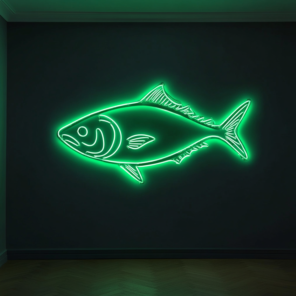 Tuna Steak - Green Neon Sign, 24 Inches