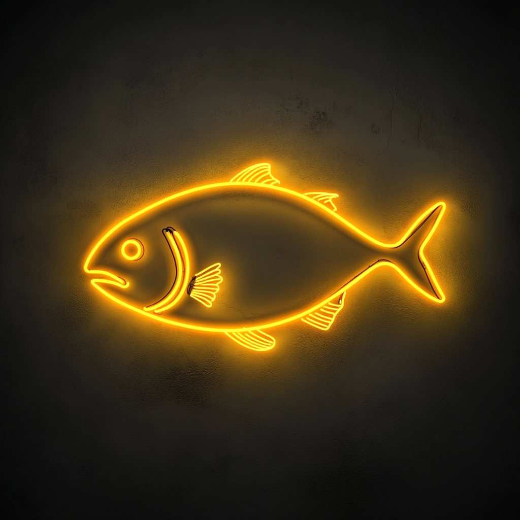Tuna Steak - Yellow Neon Sign, 24 Inches