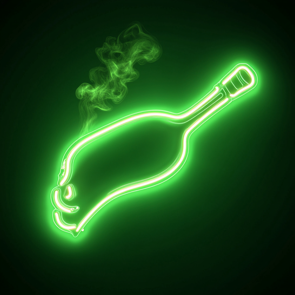 Turkey Drumstick with Steam - Green Neon Sign, 18 Inches