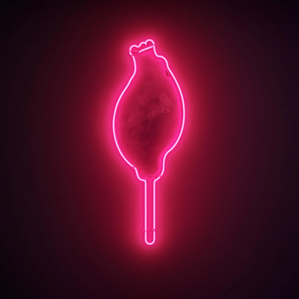 Turkey Drumstick with Steam - Pink Neon Sign, 24 Inches