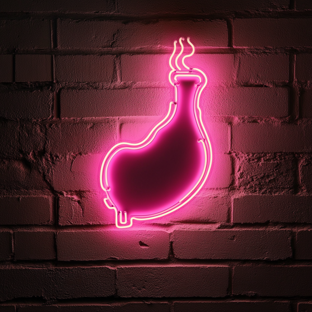 Turkey Drumstick with Steam - Pink Neon Sign, 18 Inches