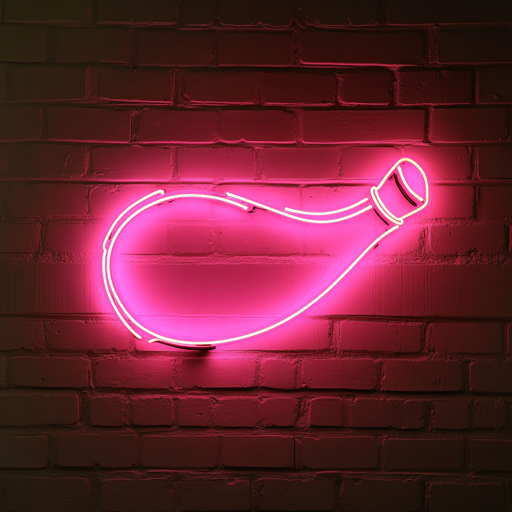 Turkey Drumstick with Steam - Pink Neon Sign, 24 Inches