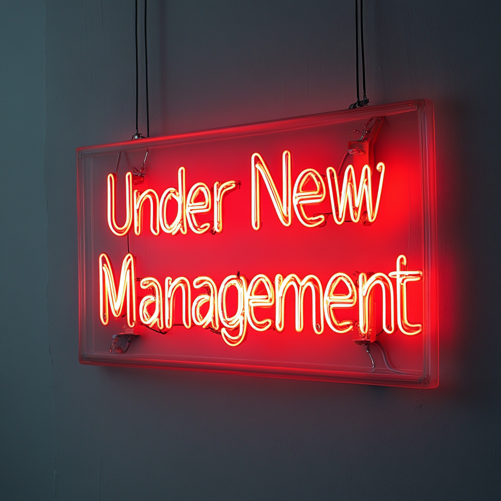 Under New Management - Red Neon Sign, 18 Inches