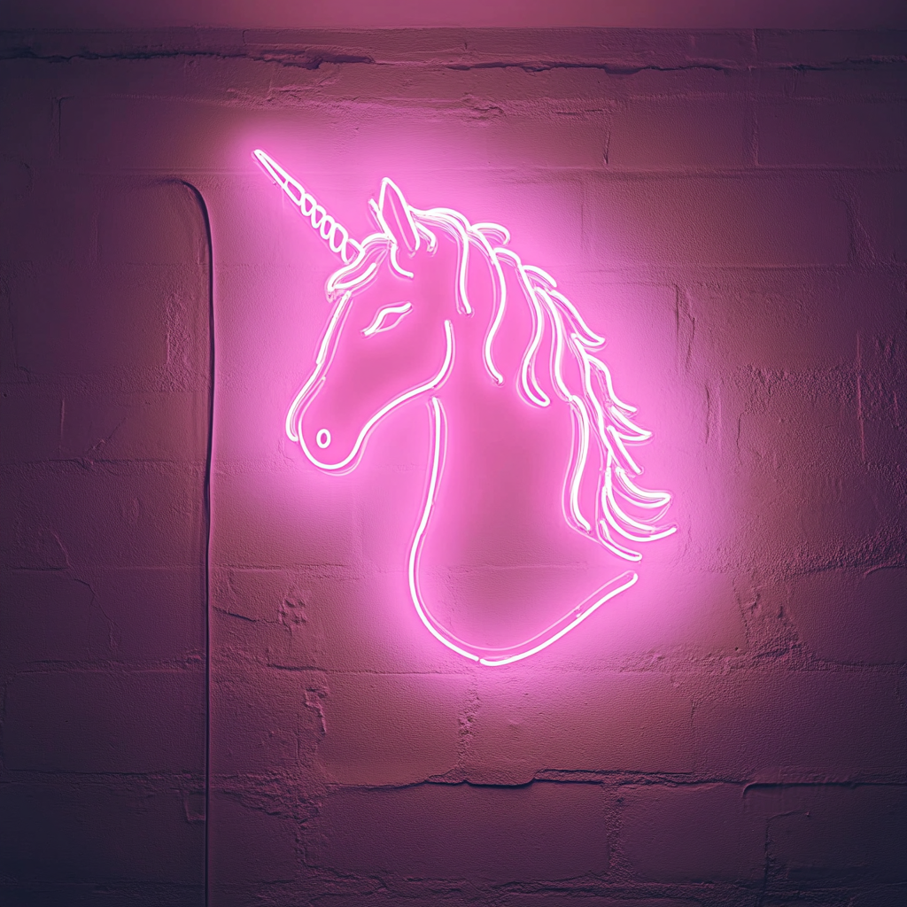 Unicorn Head - Pink Neon Sign, 18 Inches