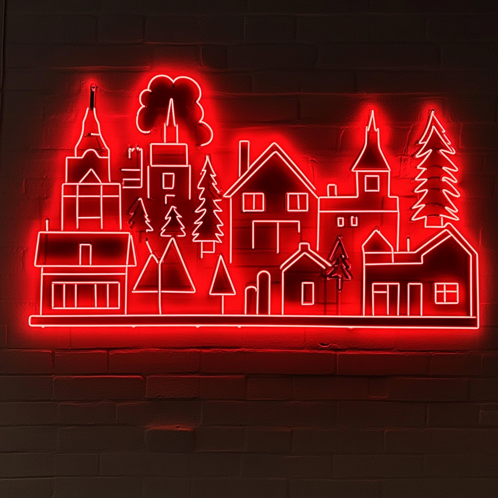 Village - Red Neon Sign, 24 Inches