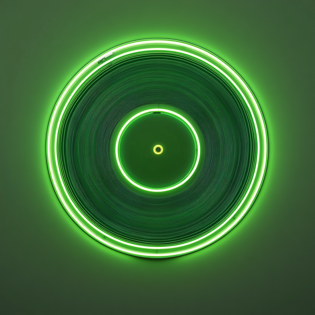 Vinyl - Green Neon Sign, 18 Inches