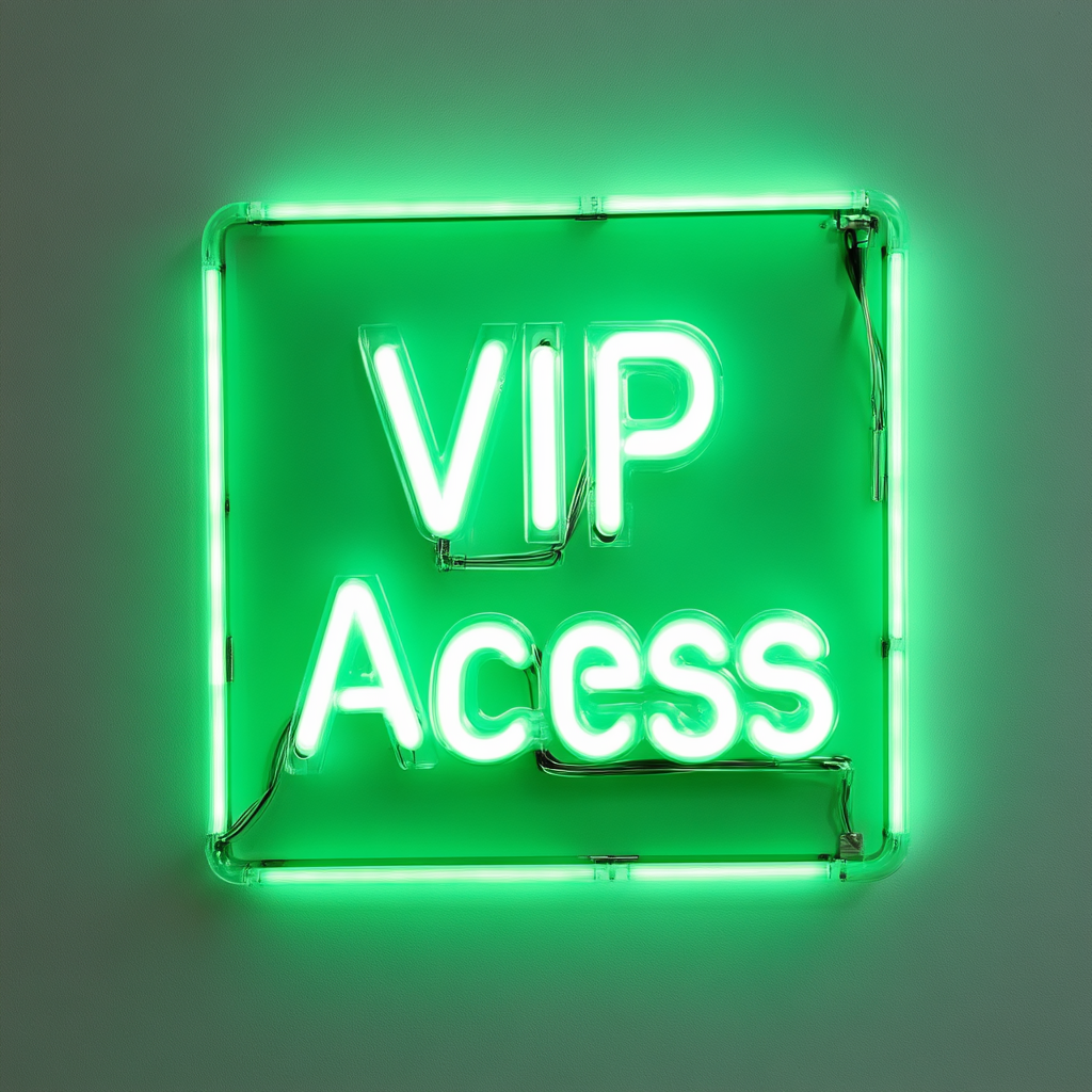 "VIP Access" - Green Neon Sign, 18 Inches