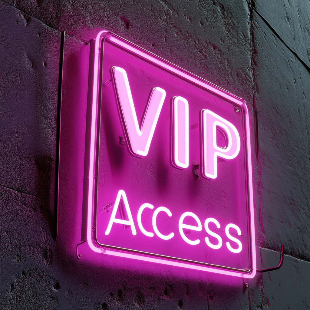 "VIP Access" - Pink Neon Sign, 18 Inches