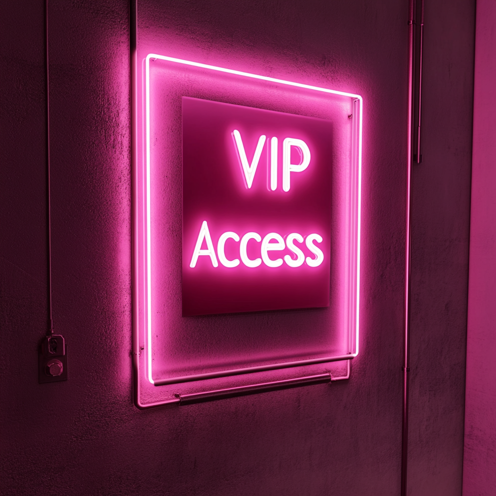"VIP Access" - Pink Neon Sign, 18 Inches