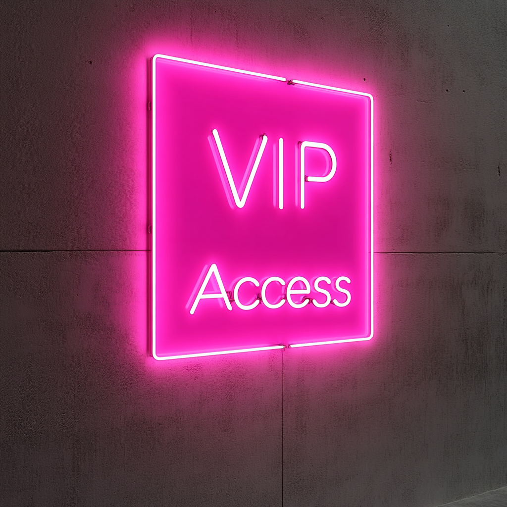 "VIP Access" - Pink Neon Sign, 18 Inches