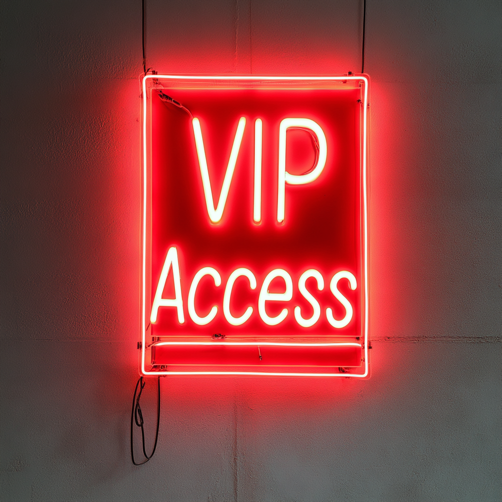 "VIP Access" - Red Neon Sign, 18 Inches