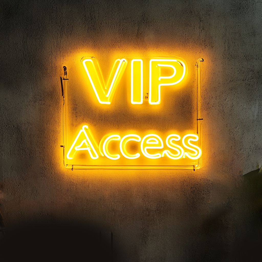 "VIP Access" - Yellow Neon Sign, 18 Inches