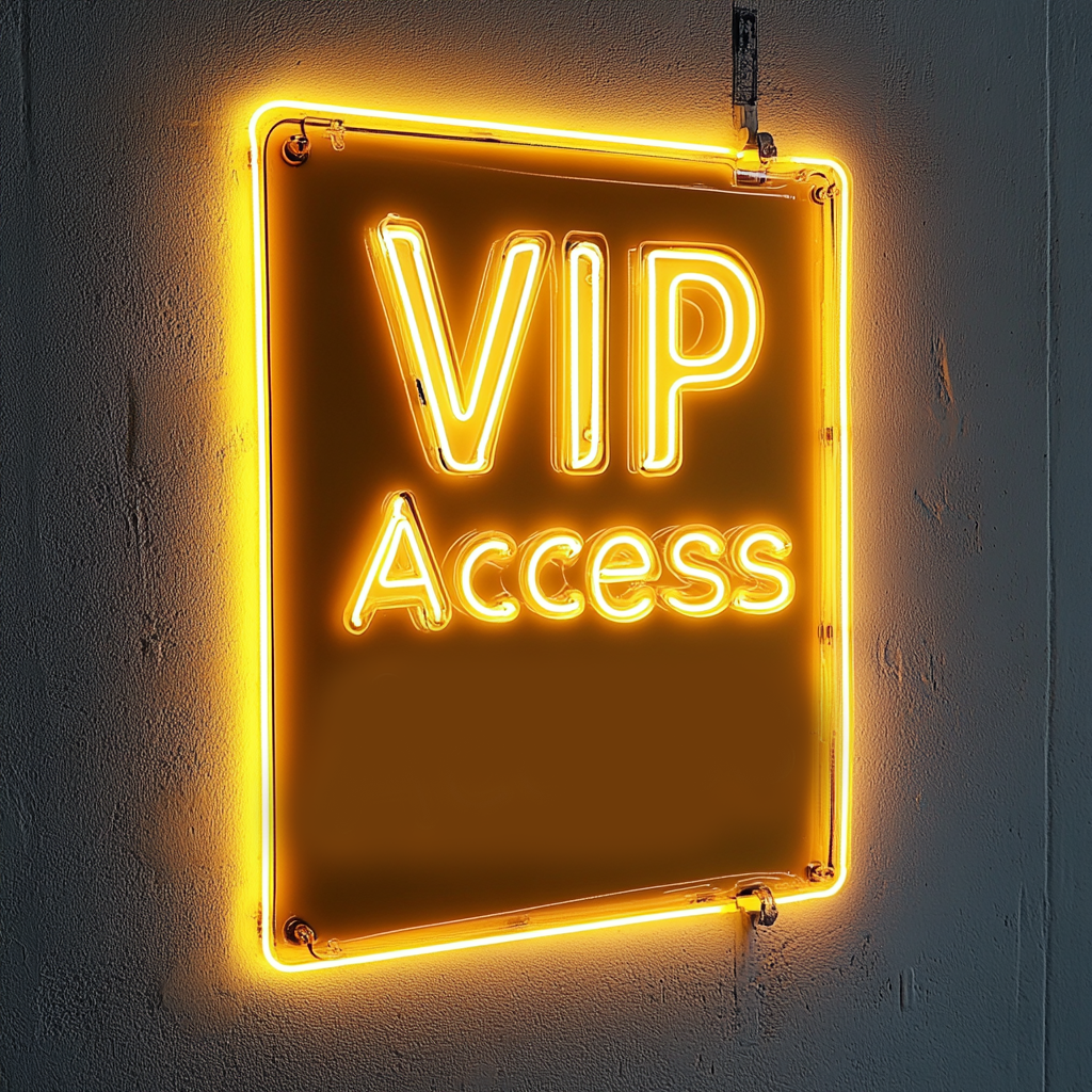 "VIP Access" - Yellow Neon Sign, 18 Inches